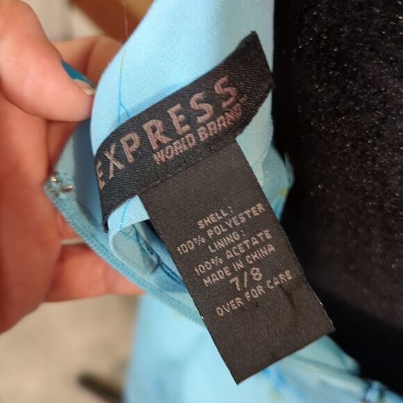 Size 7/8 Express blue dress with shorts - Picture 6 of 6